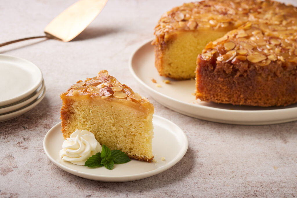 Pear Almond Upside Down Cake